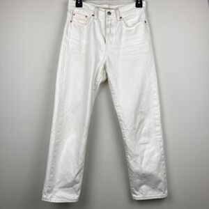 Levi's Wedgie Straight Jeans - White - Size 27W 25.5L easy care comfy perfect